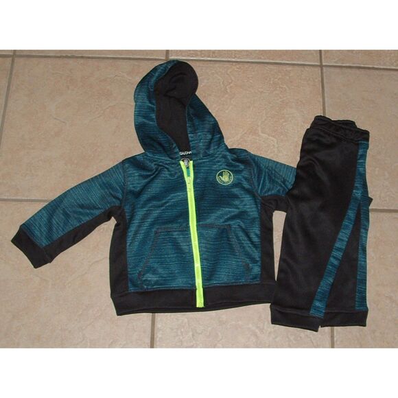 BODY GLOVE Boys Sz 18 Months Athletic Full Zip Hooded Jacket & Pants 2 Pc Outfit - Picture 1 of 2
